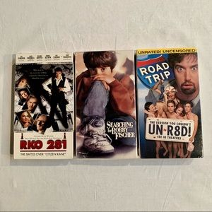 3 VHS tapes RKO 281, Searching for Bobby Fischer and Road Trip NEW